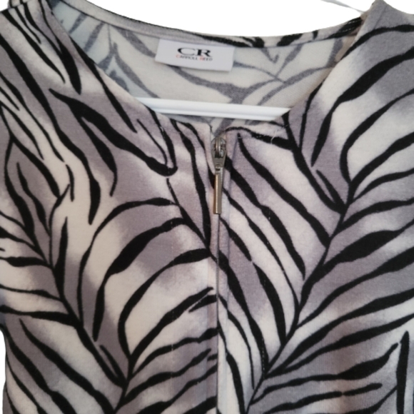 ZIPPER cardigan vest, zebra print - Picture 4 of 6